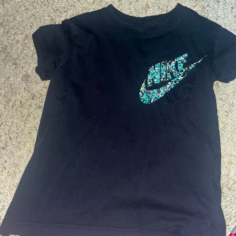 Black nike tee! Super cute font colors!